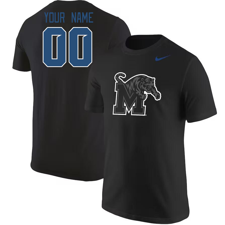 Custom Memphis Tigers Name And Number College Tshirt-Black